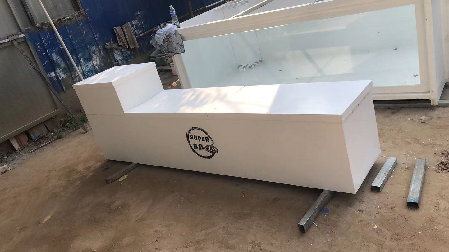 fiberglass fish tank with low iron viewing window