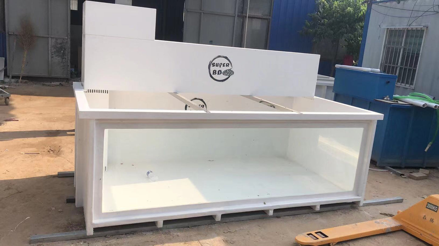 fiberglass fish tank with low iron viewing window