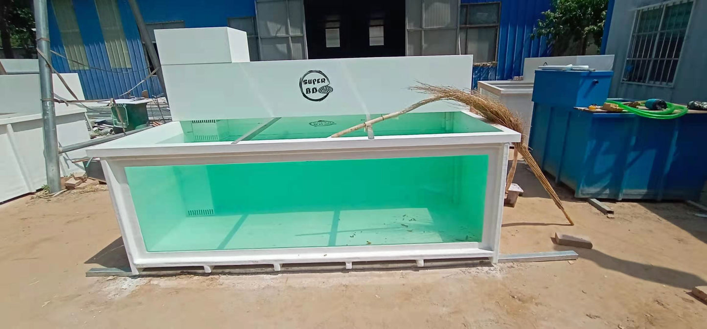 fiberglass fish tank with low iron viewing window