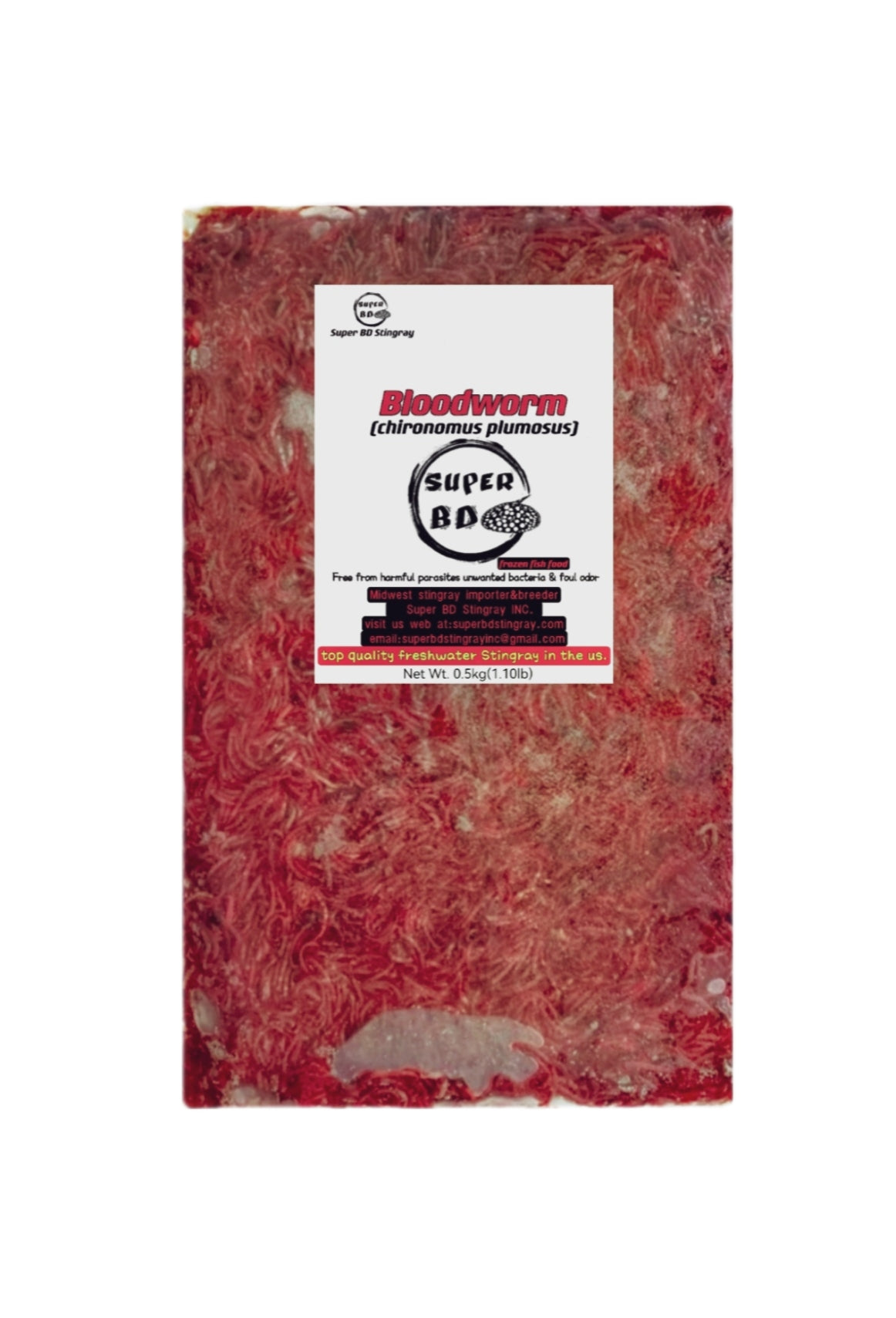 Super BD Stingray Frozen jumbo Bloodworms Flat Packs X10